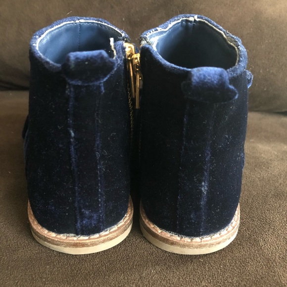 Janie & Jack Velvet Bow Bootie in sapphire blue - Picture 7 of 9